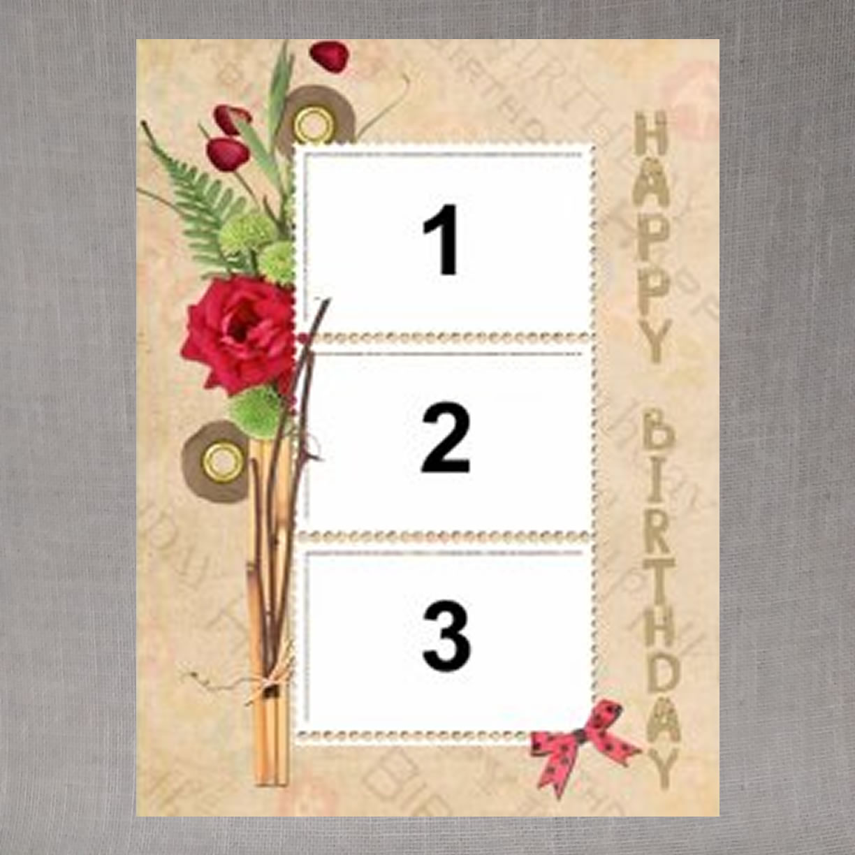 Foto Revelada Personalizada (Happy birthday) com 03 Imagens