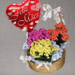 Flores & Balão Feliz Dia das Mães