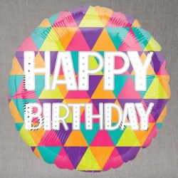 Balão Metalizado Happy Birthday Colors